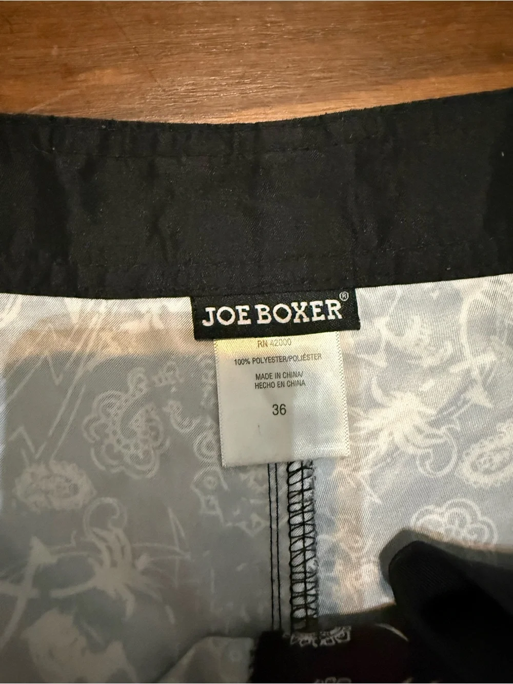Joe Boxer Skull Board Shorts Men’s Size 36 Black White Paisley Swim Trunks Gothi